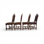 Set of 8 18th Century Venetian Leather Dining Chairs