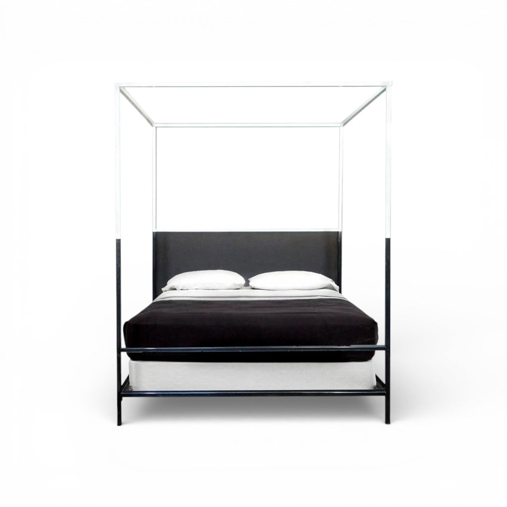 Maison Two Tone Canopy Bed with Linen Headboard