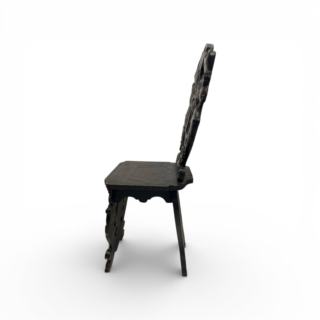 Pair of 19th Century Black Forest Escabell Chairs
