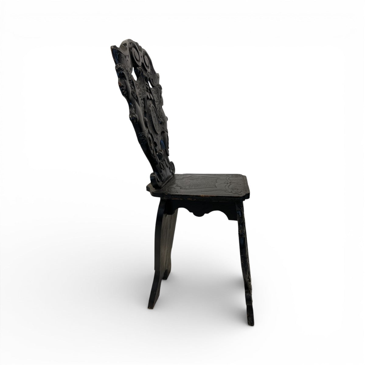 Pair of 19th Century Black Forest Escabell Chairs
