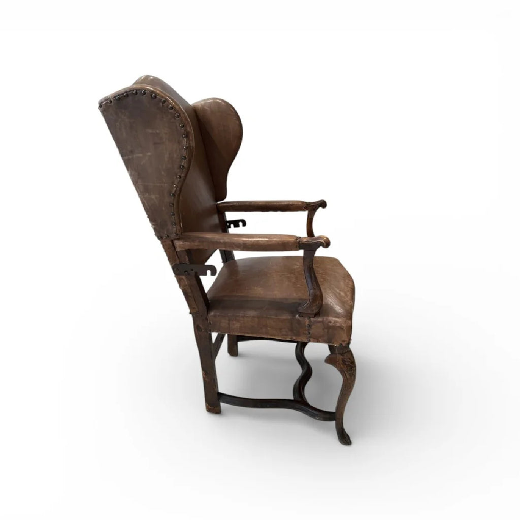 18th Century French Leather Reclining Chair
