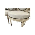 Set of 12 Oval Back Chairs with Leather