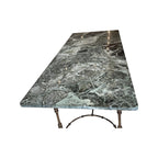 Mid-Century Large Maison Jansen Console Table with Iron Base and Marble Top