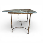 Mid-Century Large Maison Jansen Console Table with Iron Base and Marble Top
