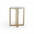 Glass Block Table with Gold Base - Oval