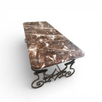19th Century Hand Forged Iron Table with Conforming Marble Top