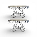 Pair of 19th Century French Marble Top Iron Consoles with Grape Detail