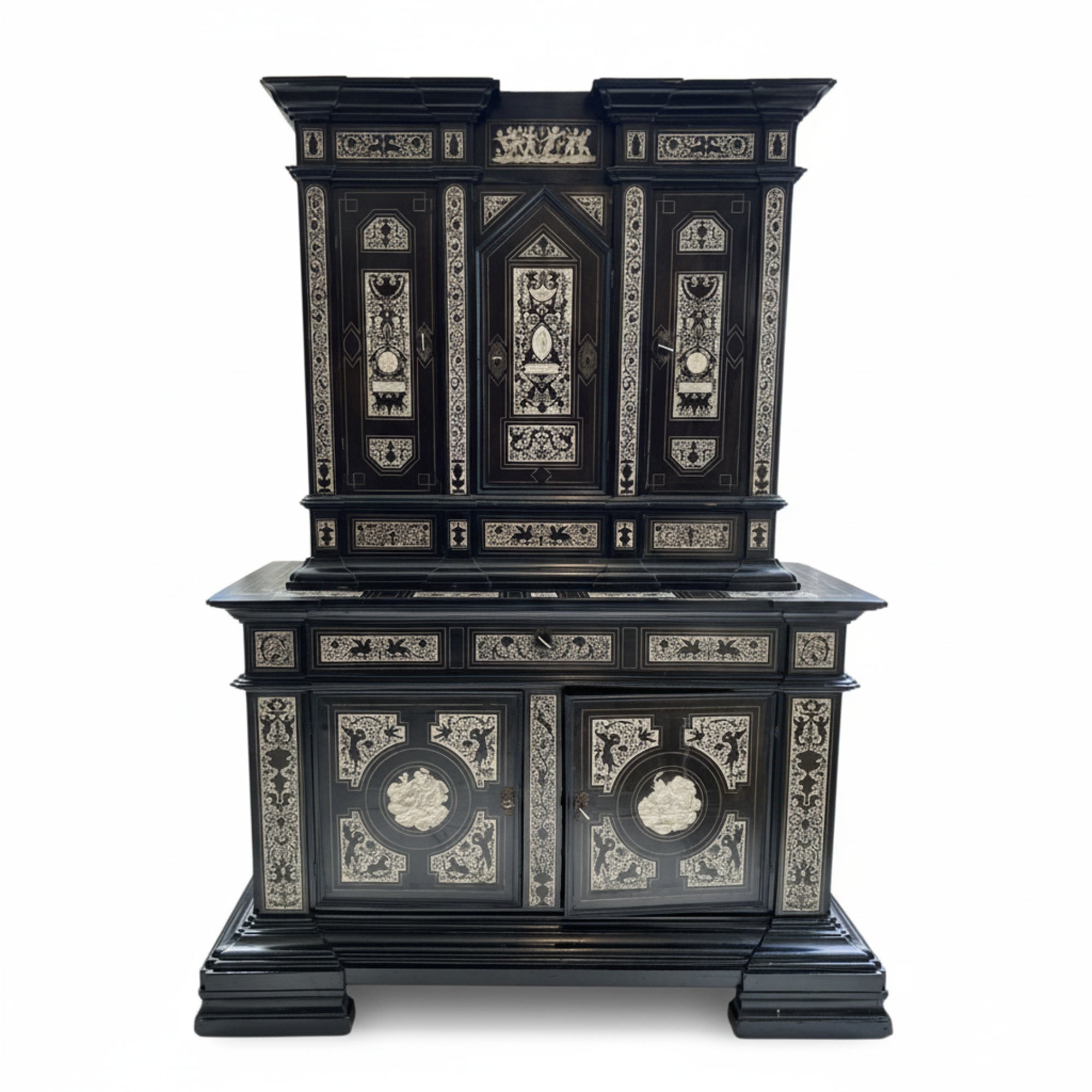 19th Century Italian Cabinet with Bone Inlay by Ferdinando Pogliani