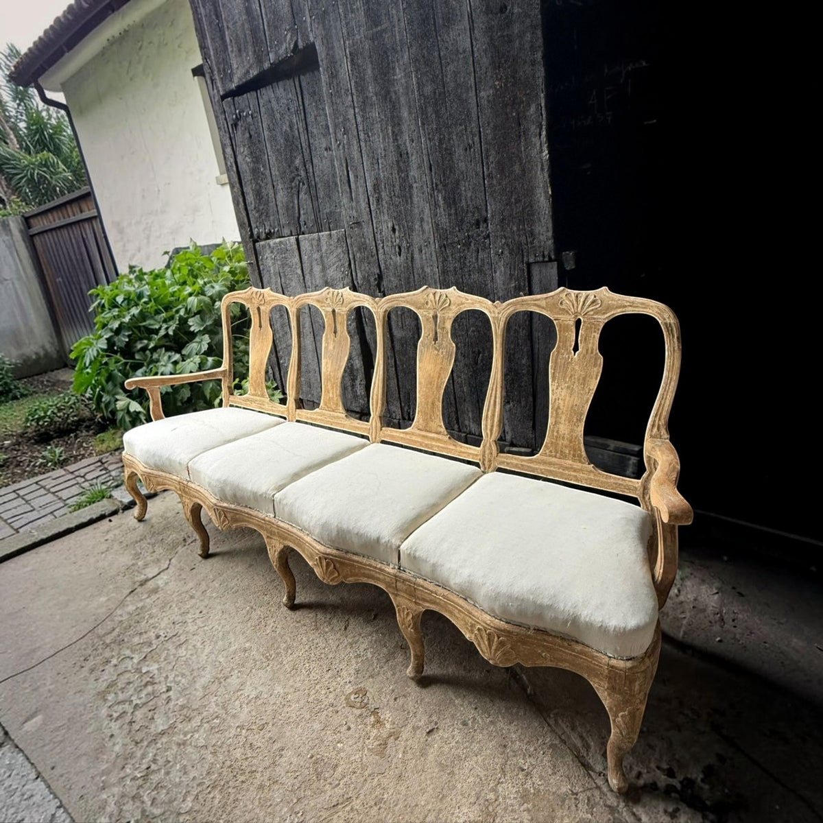 18th Century Swedish Rococo Bench