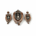 Victorian 18 Karat Rose Gold and Silver Earrings and Brooch