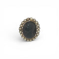 Victorian Gold with Natural Pearls Cameo Brooch