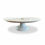 Antique Belgian White Ironstone Cake Platter