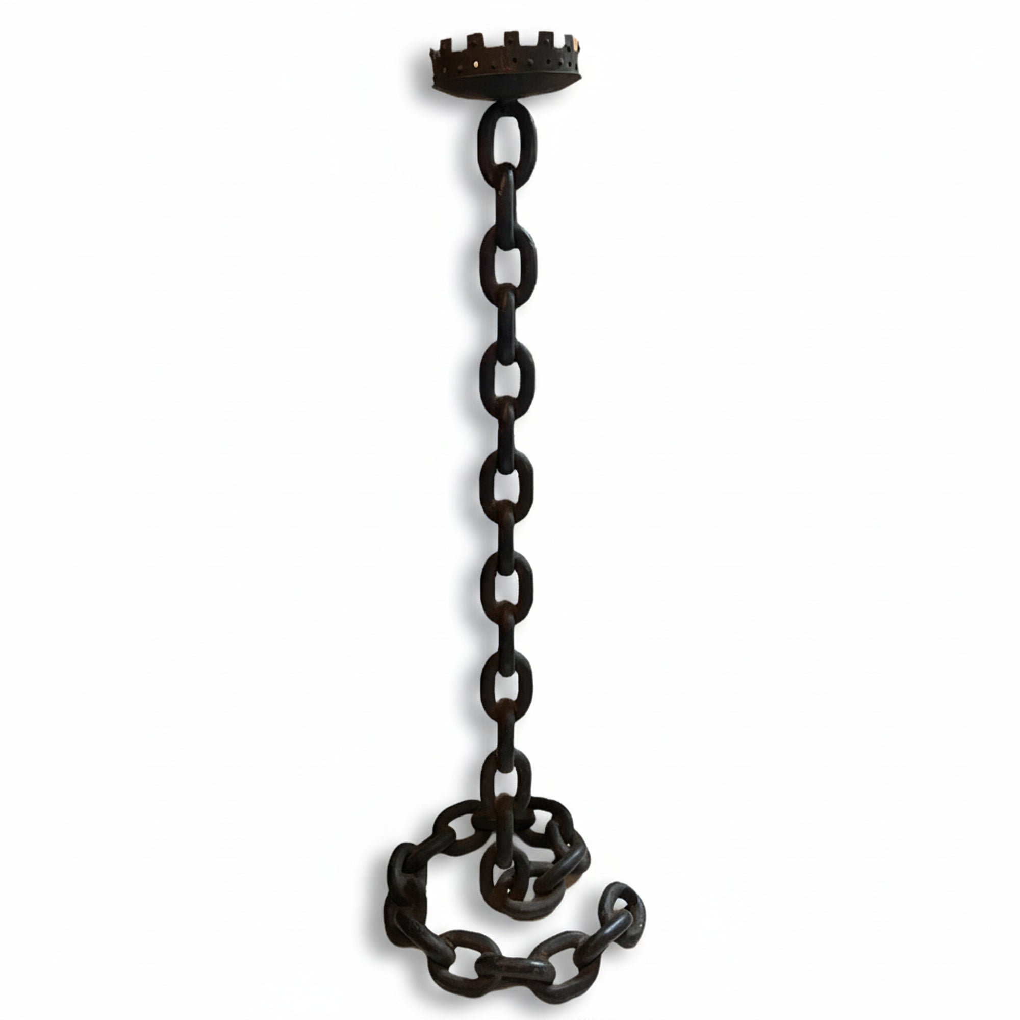 20th Century Continental Brutalish Iron Chain Floor Lamp in Style of Franz West