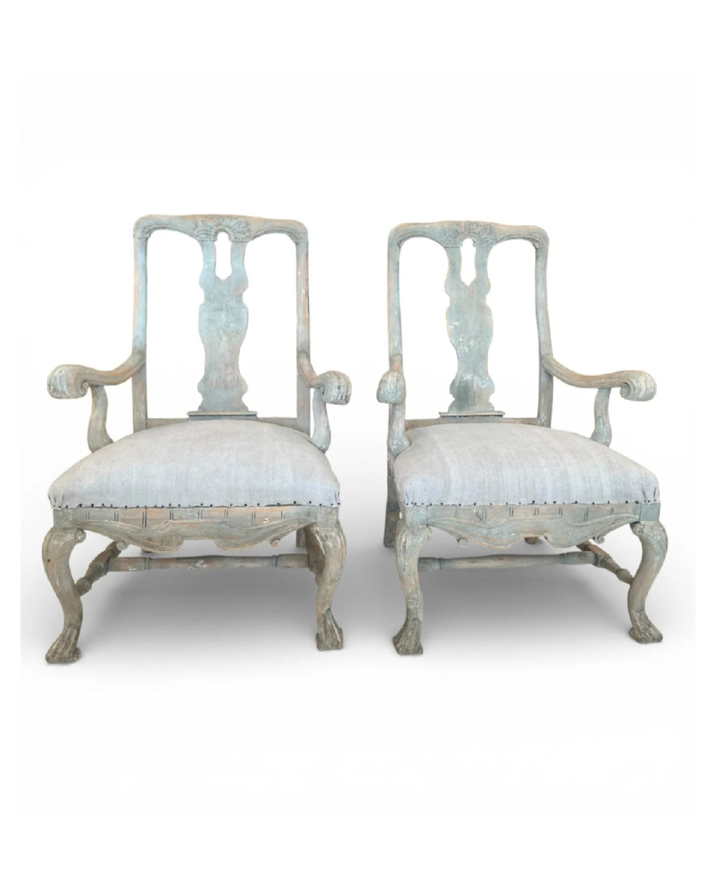 19th Century Swedish Antique Pair of Arm Chairs