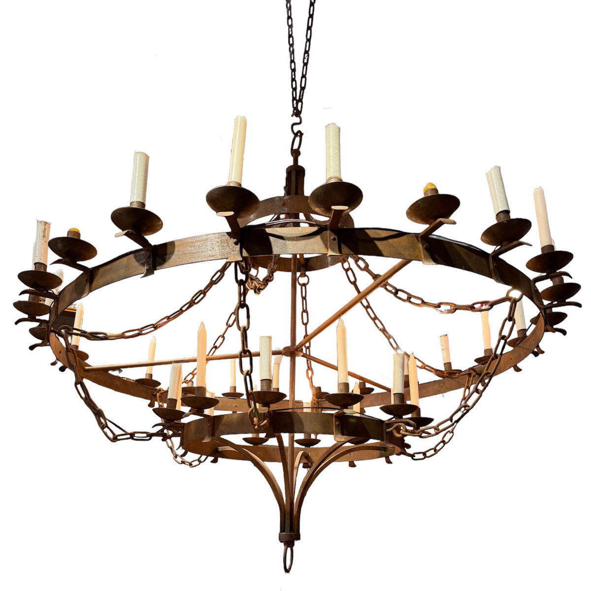 Early 20th Century French 36 Light Chandelier from a Chateau Near Paris