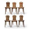 19th Century Belgian Antique Chairs with Coat of Arms from Chateau (Set of 6)
