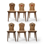 19th Century Belgian Antique Chairs with Coat of Arms from Chateau (Set of 6)