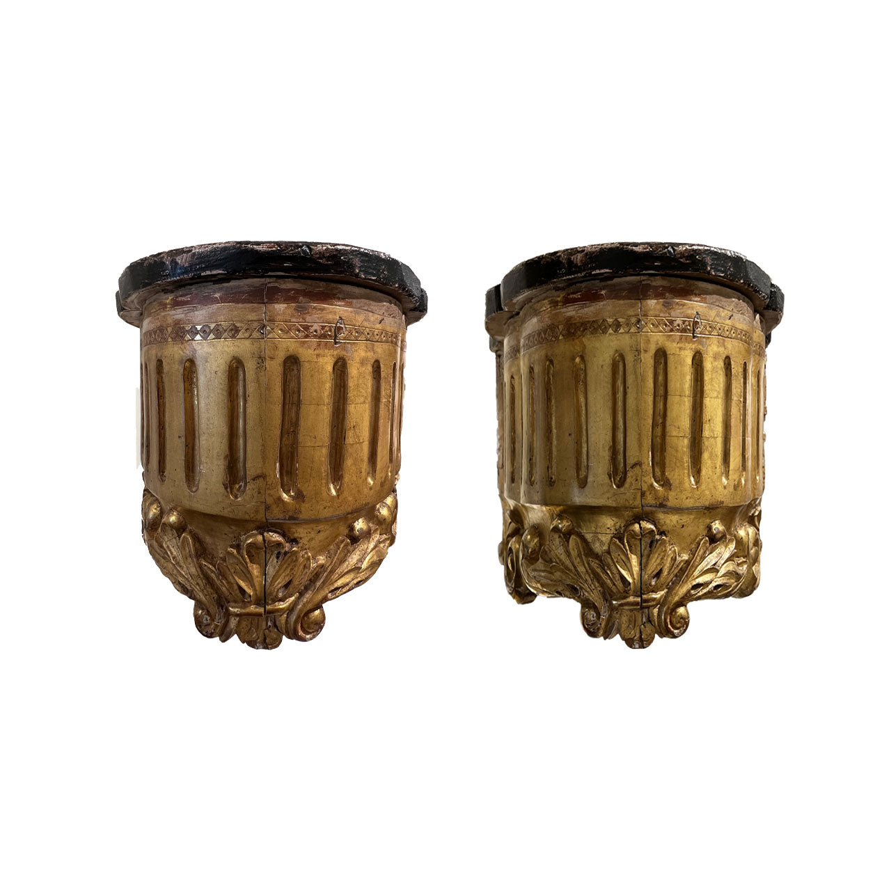 18th Century Gilded Italian Wall Brackets