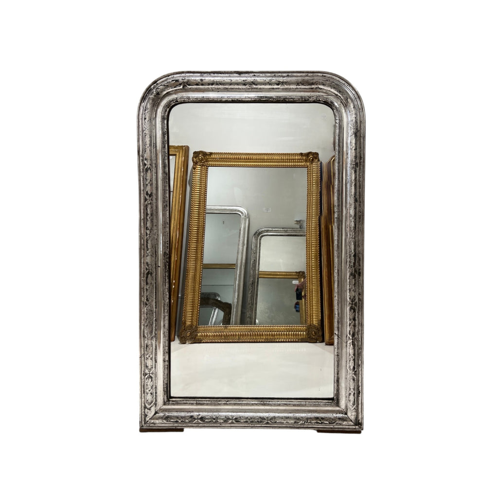 19th Century French Silver Louis Philippe Medium Mirror