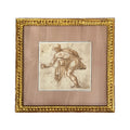17th Century Northern School Study of Man with Bent Leg in 19th Century Frame