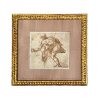 17th Century Northern School Study of Man with Bent Leg in 19th Century Frame