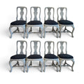 18th Century Swedish Rococo Set of 8 Chairs