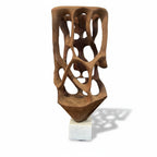 Cuban School Carved Wooden Abstract Sculpture