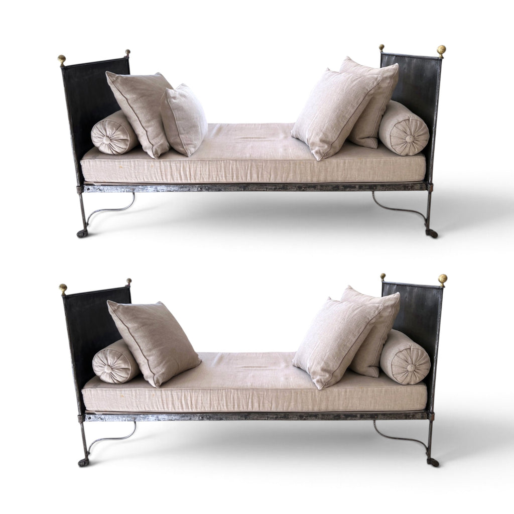 19th Century French Pair of Napoleon III Iron Daybeds