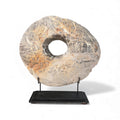 Marble Disc with Iron Base (Beige)