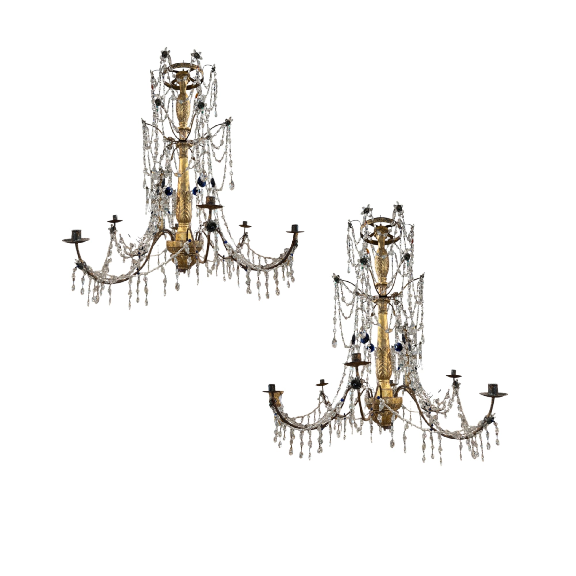 18th Century Italian Pair of Chandeliers from Genoa