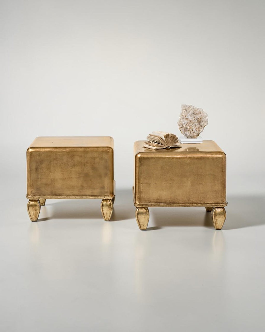 Maison Contemporary Ottoman Coffee Table in Gold Leaf Finish