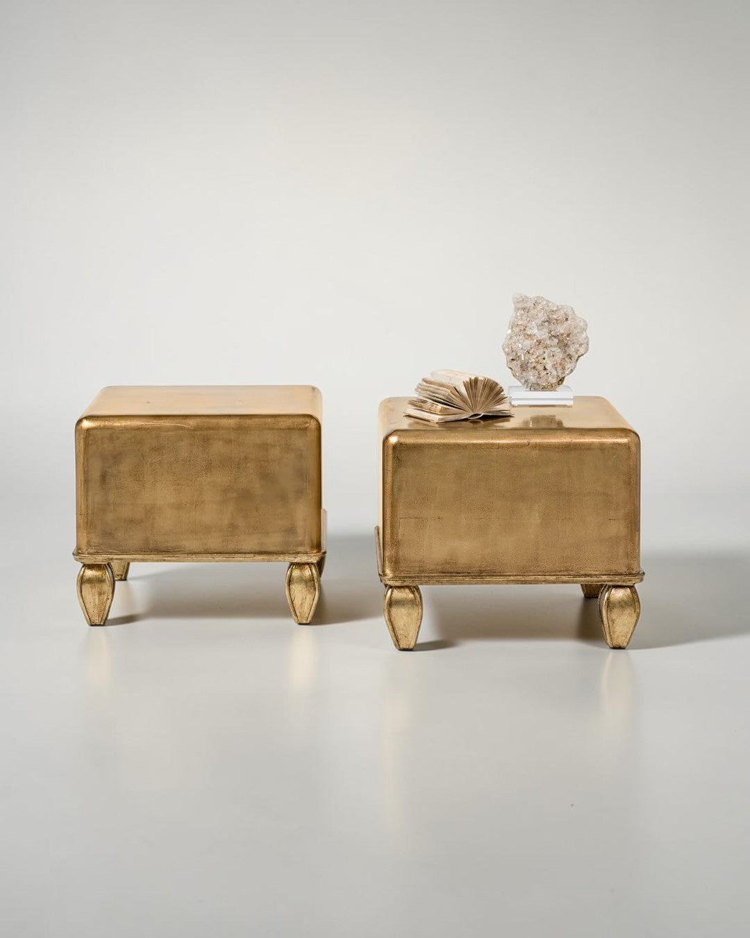Maison Contemporary Ottoman Coffee Table in Gold Leaf Finish