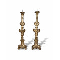 Antique Pair Large Giltwood Candlesticks