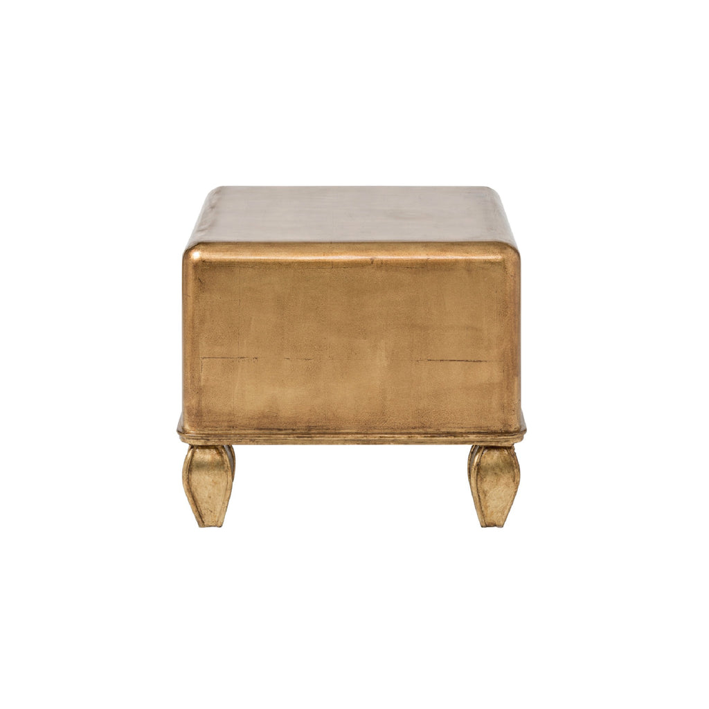 Maison Contemporary Ottoman Coffee Table in Gold Leaf Finish