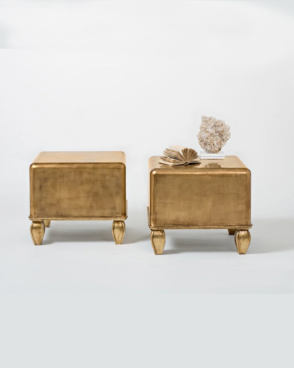 Maison Contemporary Ottoman Coffee Table in Gold Leaf Finish