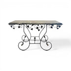 19th Century French Marble Top Iron Console with Grape Detail