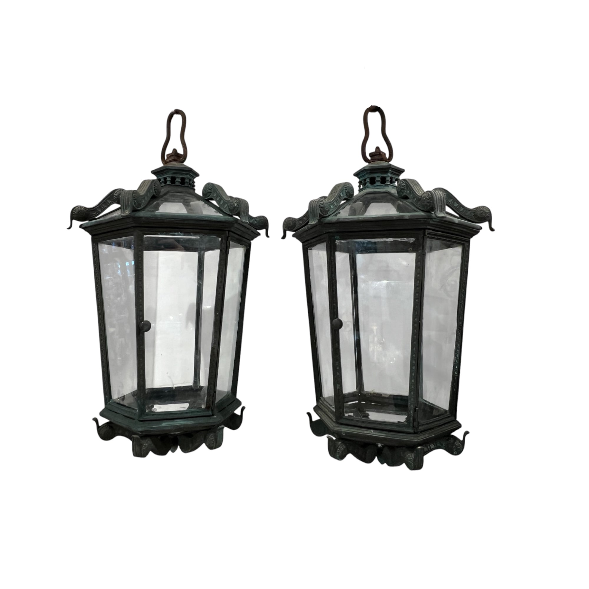 19th Century Italian Pair of Bronze Lanterns
