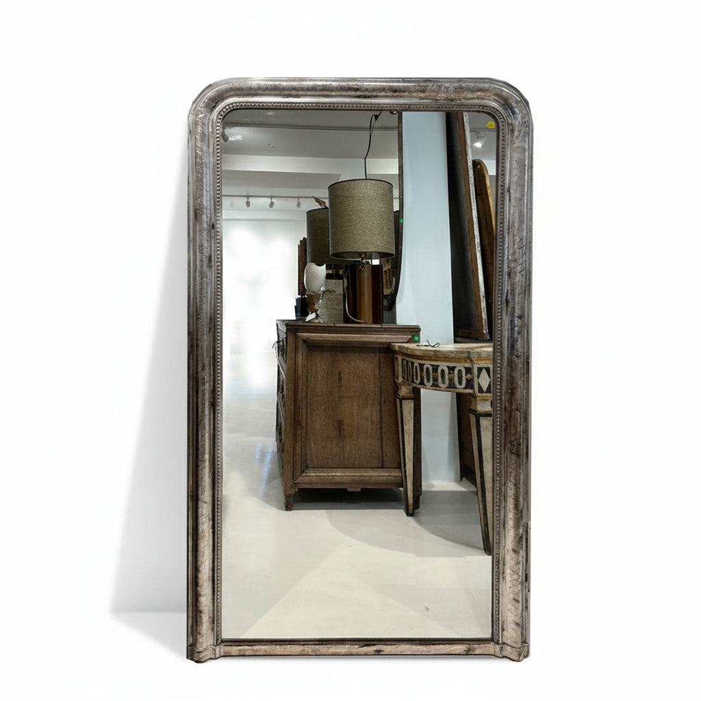 19th Century Louis Philippe Silverleaf Mirror - Large Scale