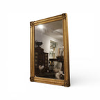 19th Century French Antique Louis Philippe Gilded Mirror with Ripple Detail