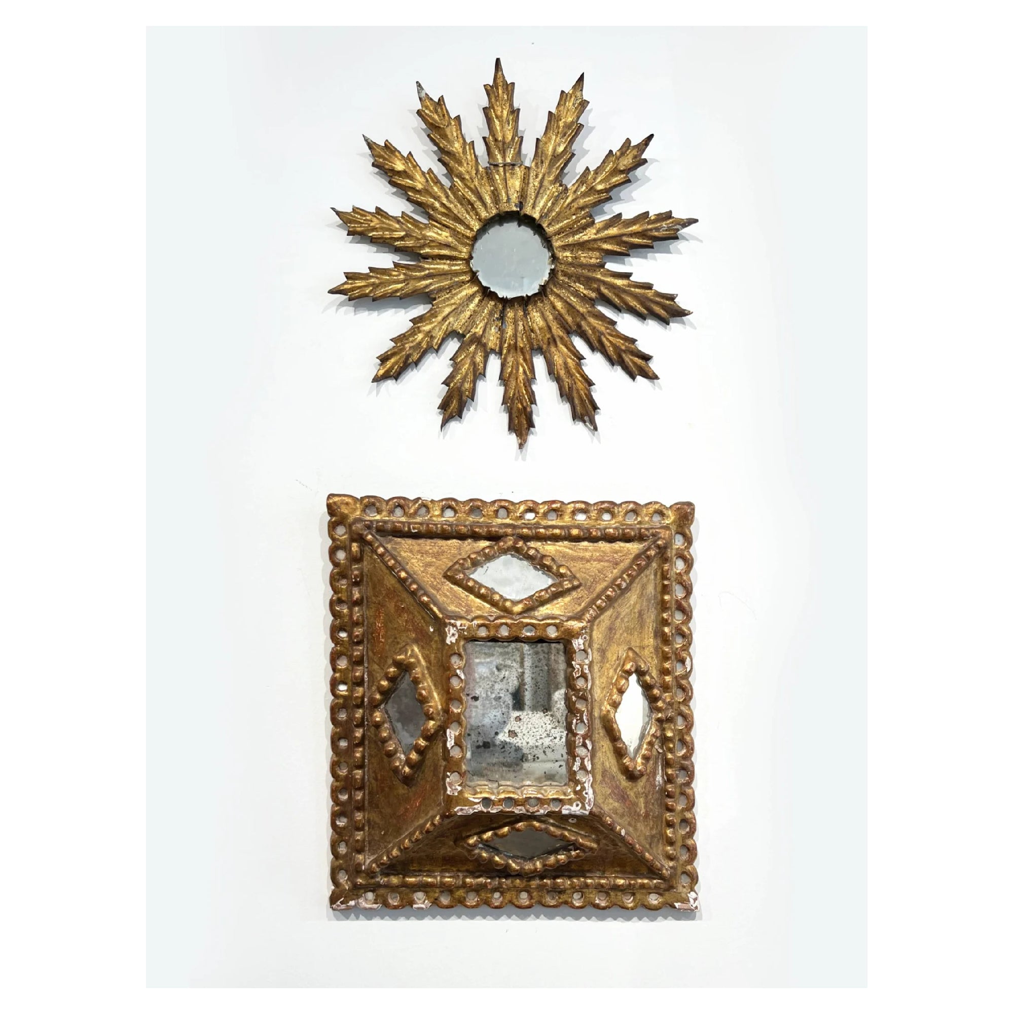 Spanish Gilded Iron Leaf Mirror