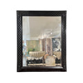 19th Century French Antique Napoleon III Black Mirror with Detailed Carving