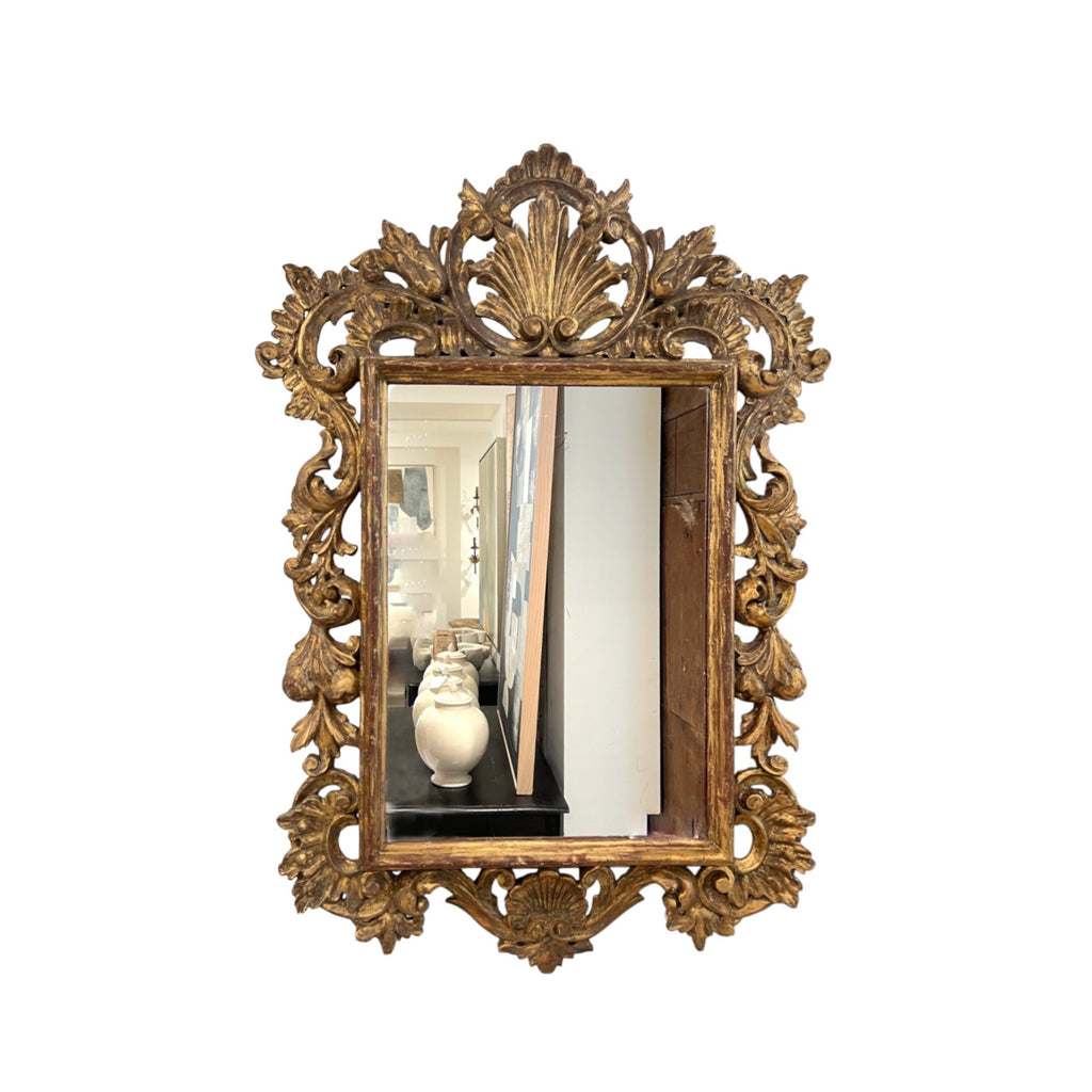 19th Century French Antique Rococo Giltwood Mirror