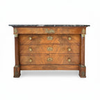 19th Century Empire Marble Top Commode