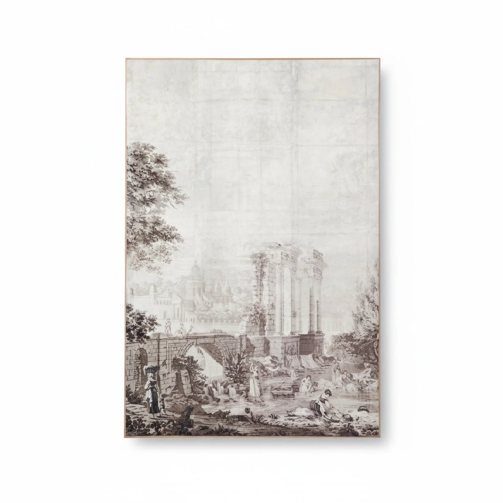 Maison Architectural Grisaille Panel - Sepia