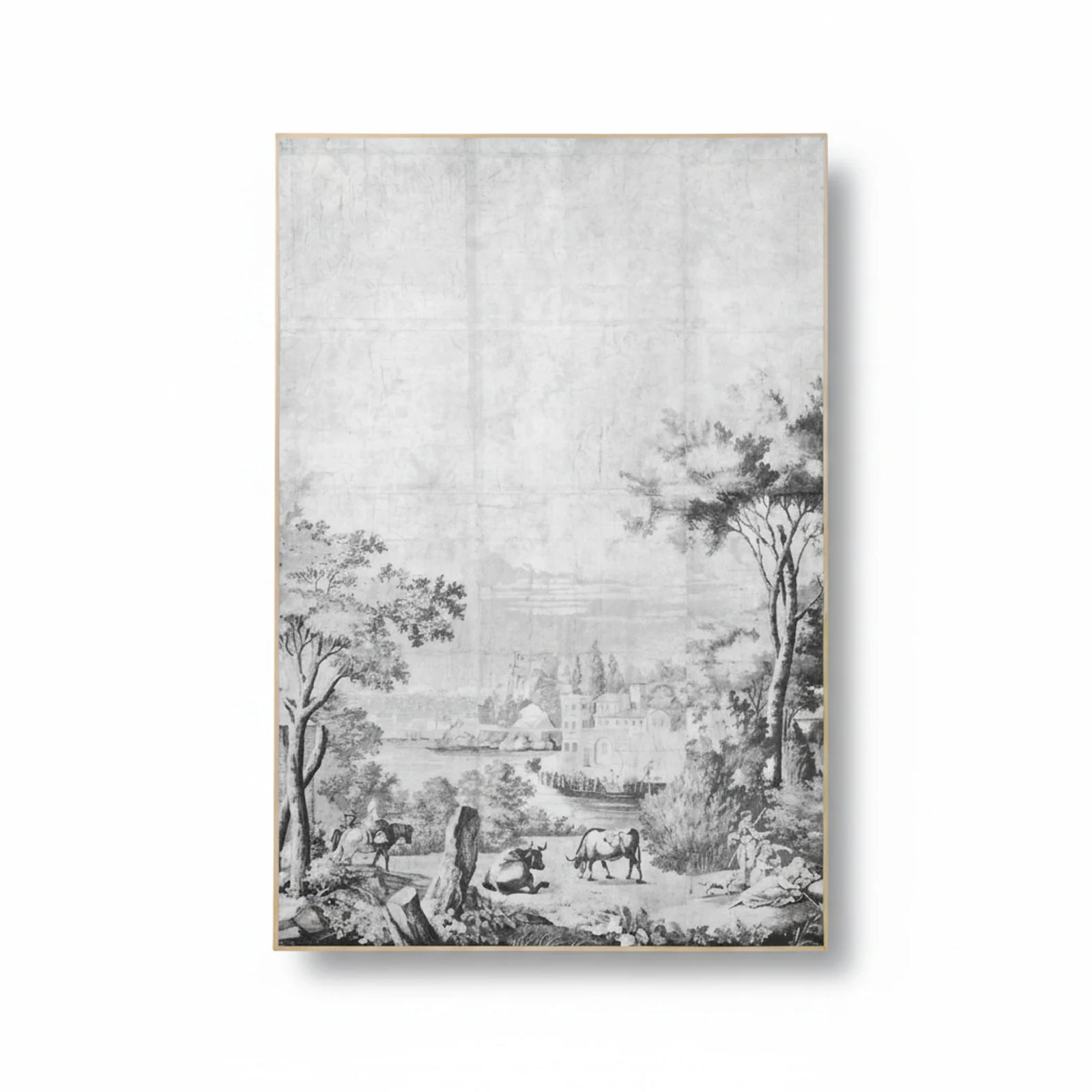 Maison Pastoral Grisaille Panel - Grey