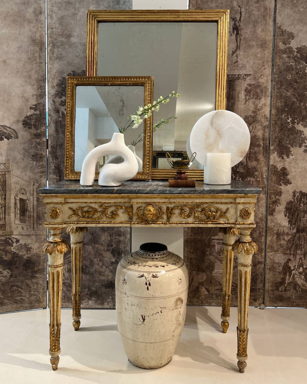 18th Century French Louis XVI Console with Original Grey Marble