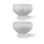 Pair of White Pillivuyt Porcelain Bowls - 4 Pair Available