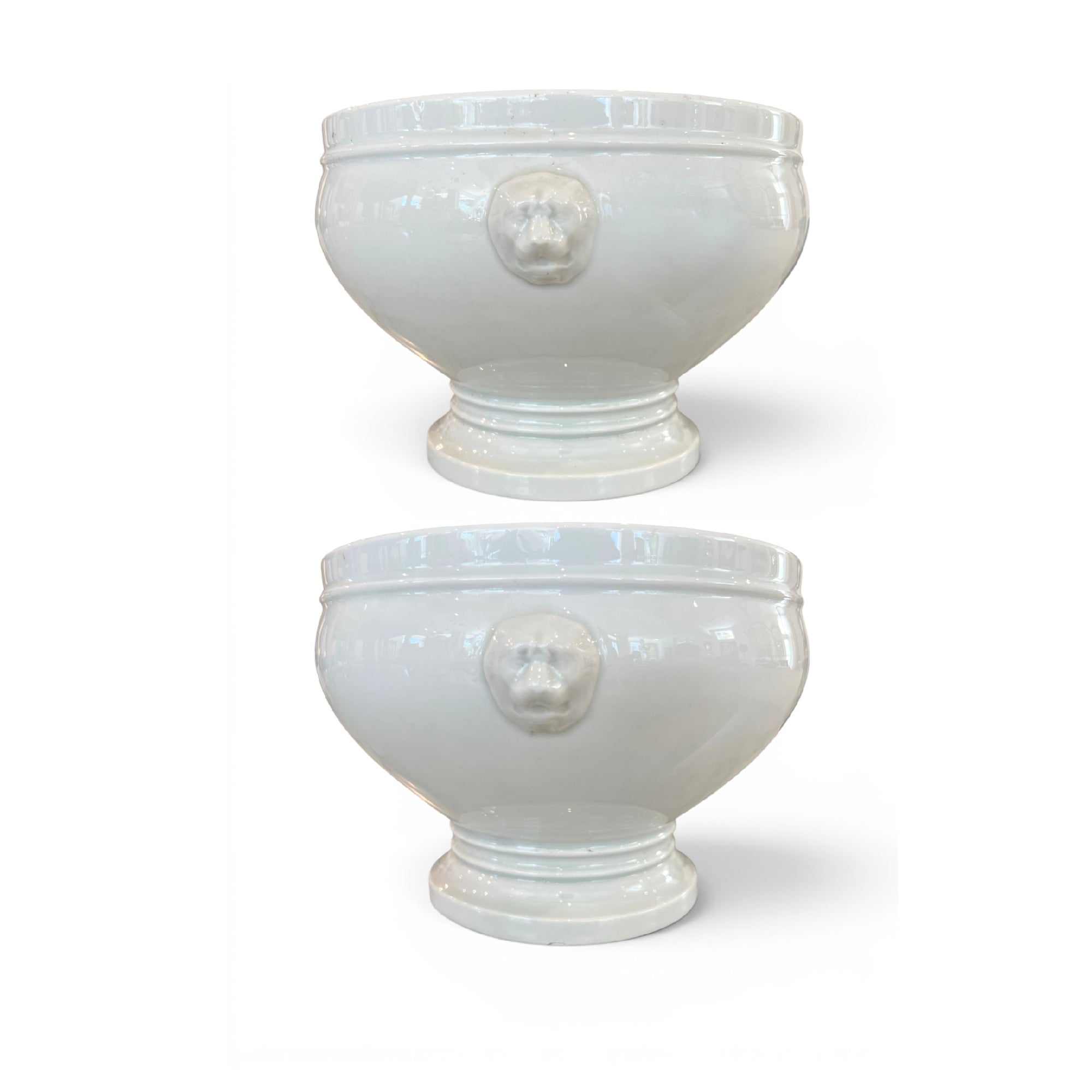 Pair of White Pillivuyt Porcelain Bowls - 4 Pair Available
