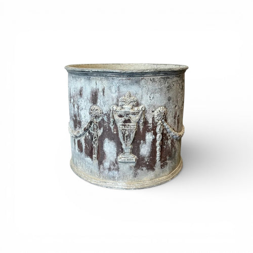 18-19th Century Pair of Lead Antique Planters from England with Relief - 2 Pairs Available