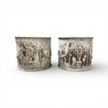 18-19th Century Pair of Lead Antique Planters from England with Relief - 2 Pairs Available